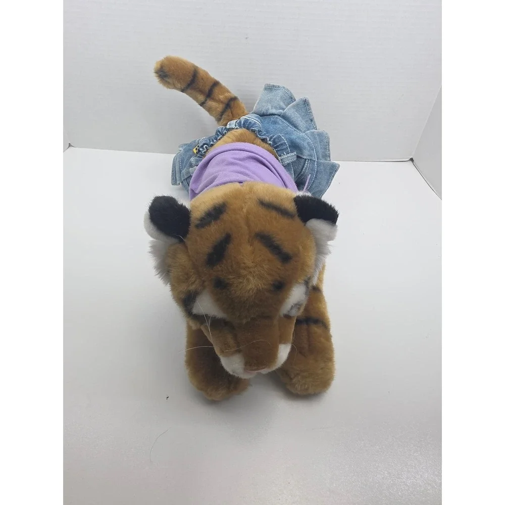 Animal Alley Toys R Us Tiger Plush Purple Princess Shirt Denim Skirt Stuffed Toy